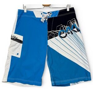 Oakley Board Shorts Mens 34 Blue Surf Software Y2K Retro Classic